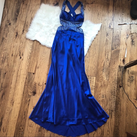 Blue PROM Formal Dress Ball Gown Sexy - Picture 2 of 8